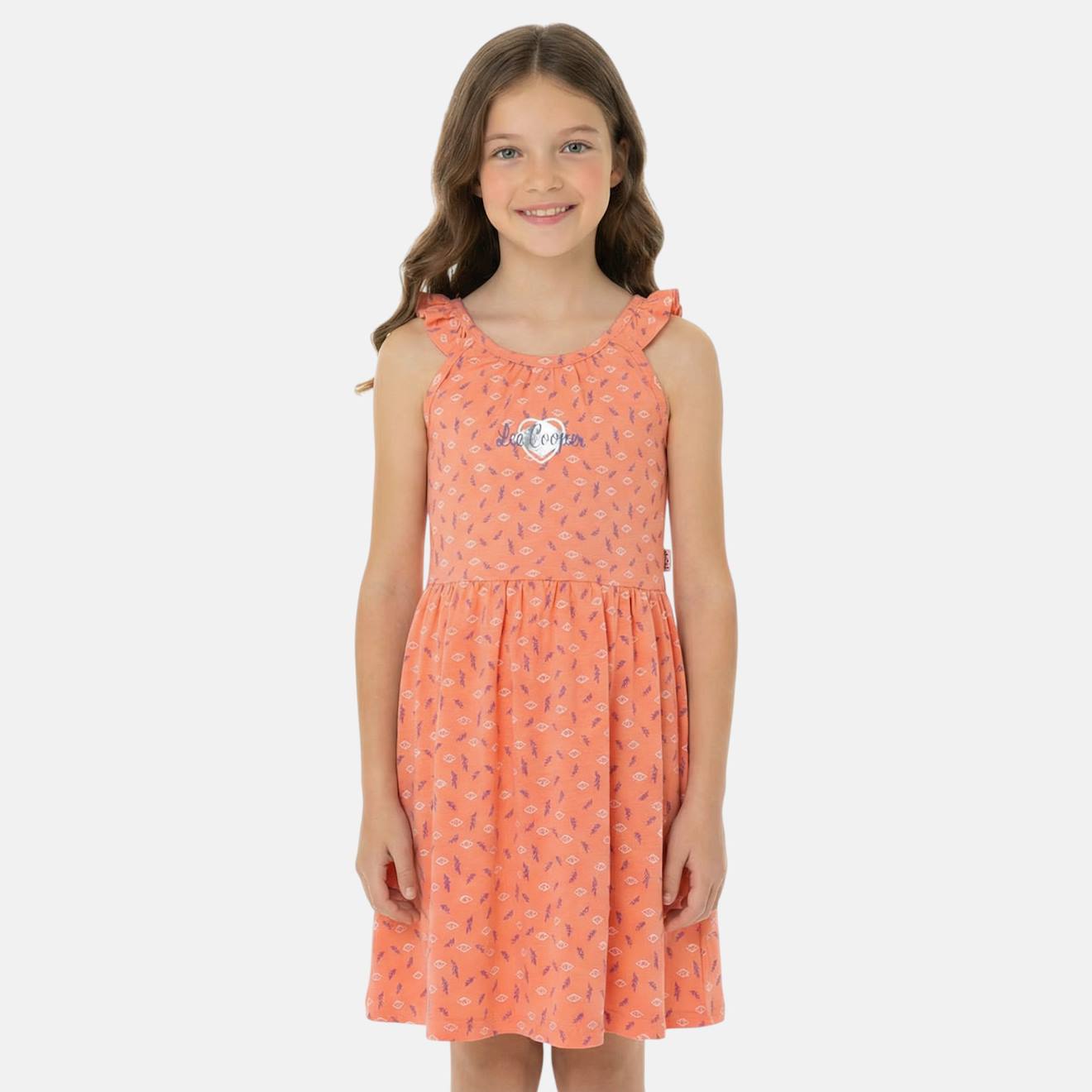 Robe Fille Sans Manches Saumon