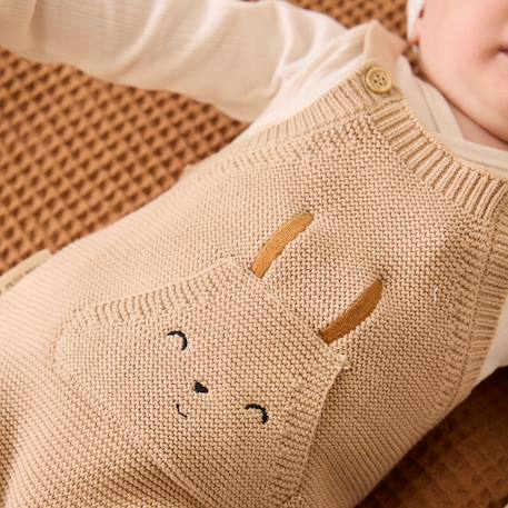 Salopette bébé en tricot hello baby Sable 6 - vertbaudet enfant 