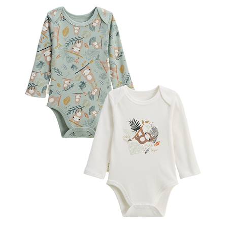 Lot de 2 bodies bébé manches longues cache-cache Ecru 2 - vertbaudet enfant 