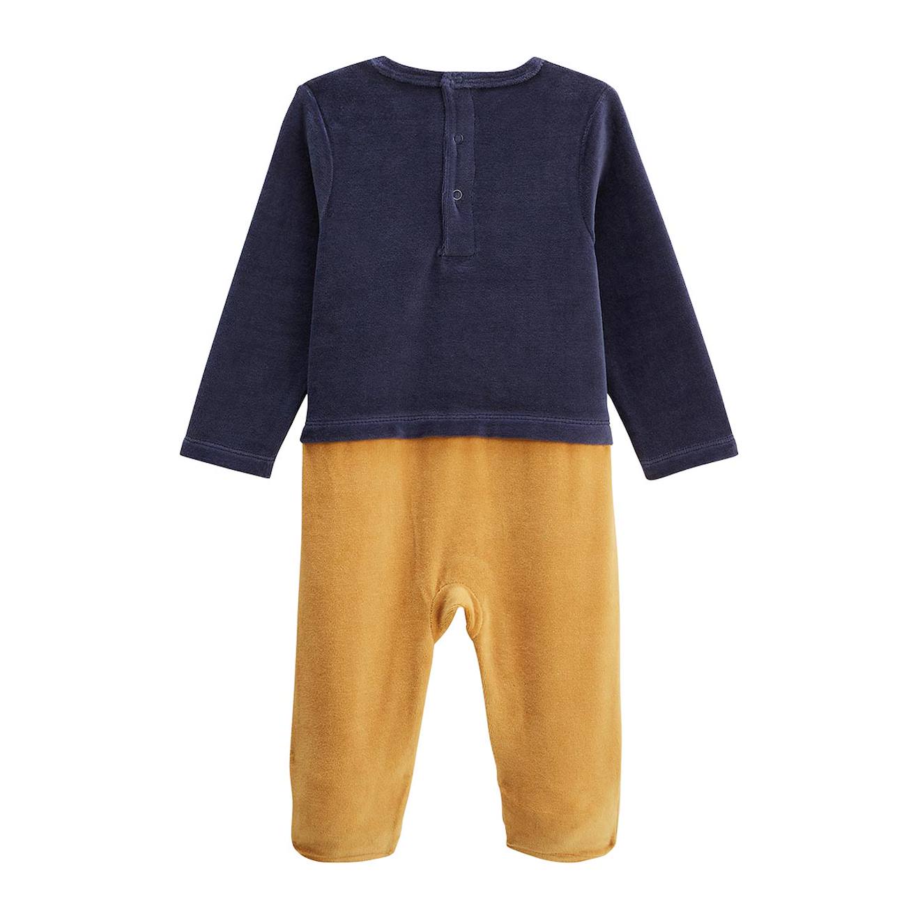 Pyjama Bébé En Velours Charly Bleu (Petit Beguin) - Image 2
