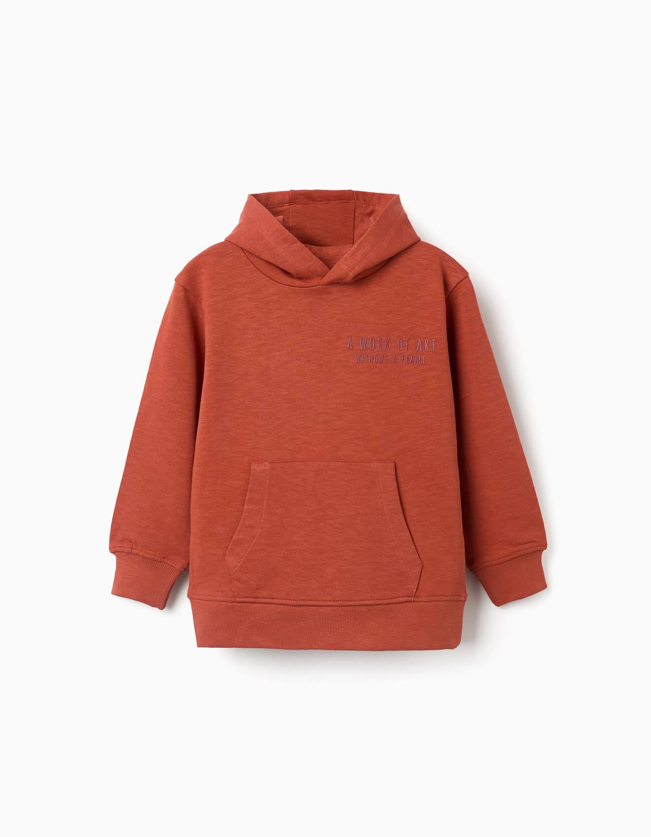 Sweat En Coton À Capuche Et Imprimé Lanzarote Orange