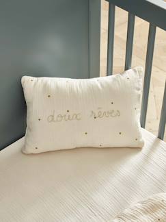 Petit coussin gaze de coton brodé  - vertbaudet enfant