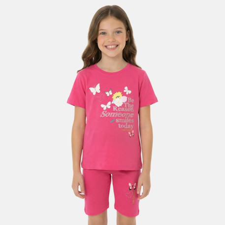 Ensemble fille t-shirt manches courtes et bermuda  - vertbaudet enfant