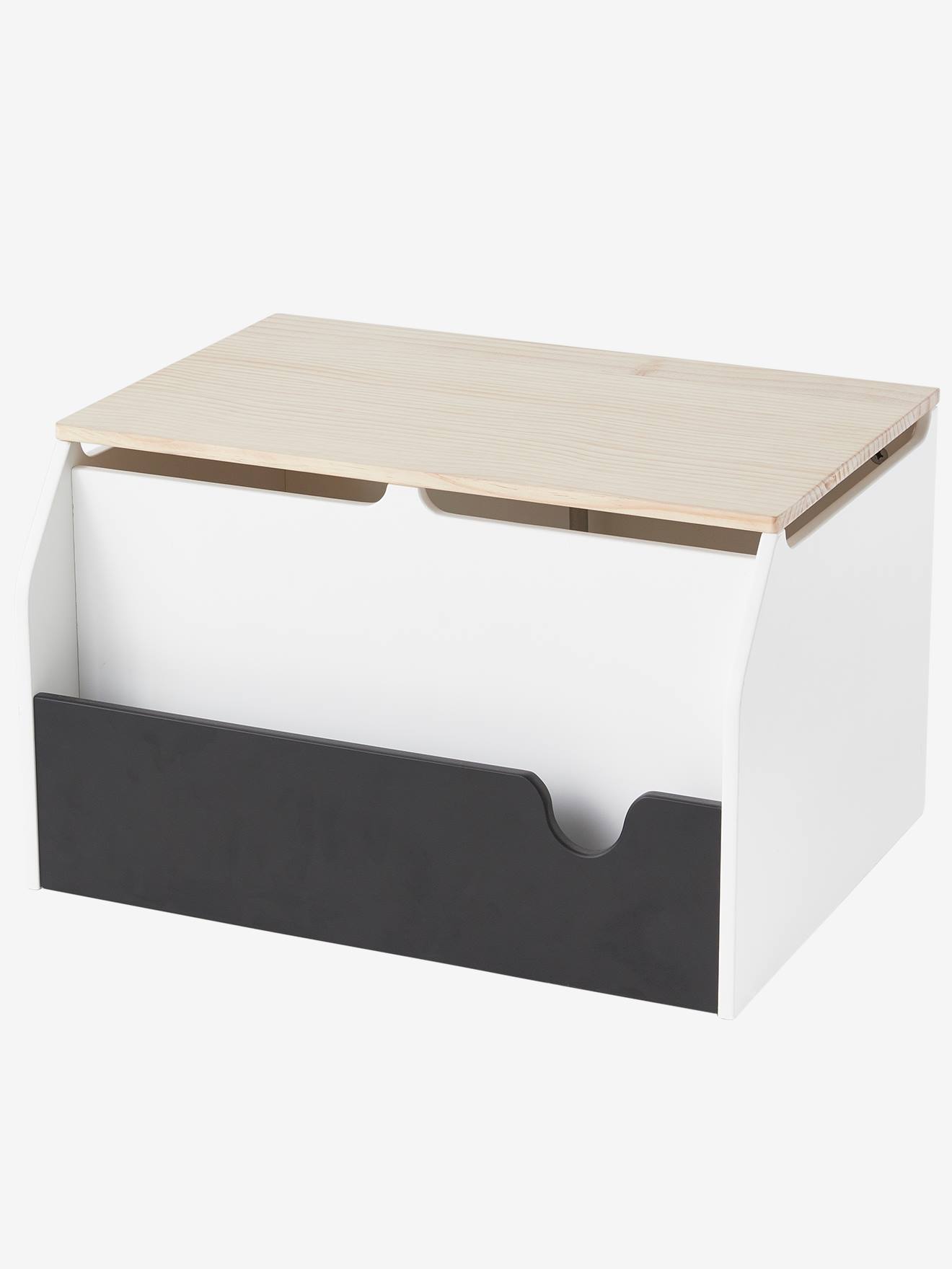 Coffre à livres et jouets SCHOOL blanc - bois - ardoise (Vertbaudet) - Image 2