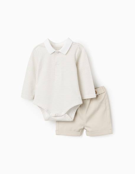 Bébé-Body rayé + short en sergé