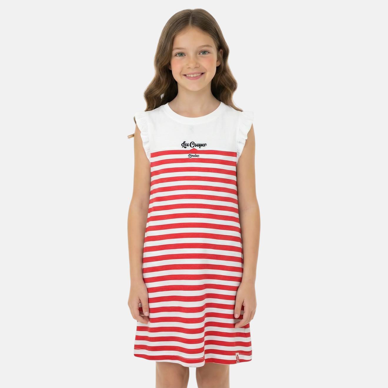 Robe Fille Manches Courtes Rouge