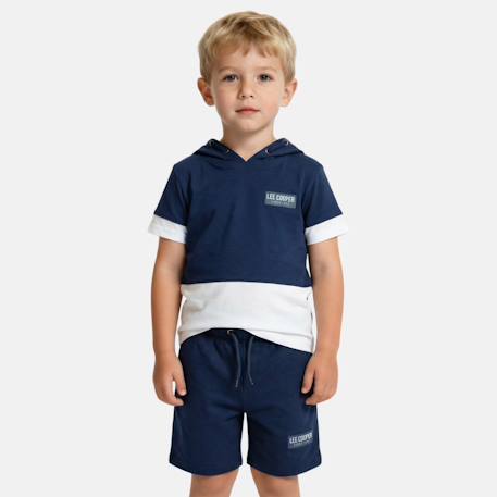 Garçon-Ensemble  garcon - sweat à capuche manches courtes et bermuda