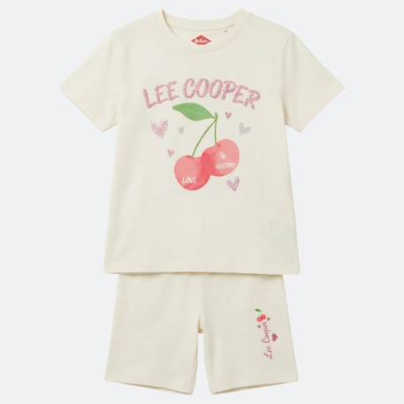Ensemble fille t-shirt manches courtes et bermuda Beige+Fushia+Rosatre+Vert 3 - vertbaudet enfant 
