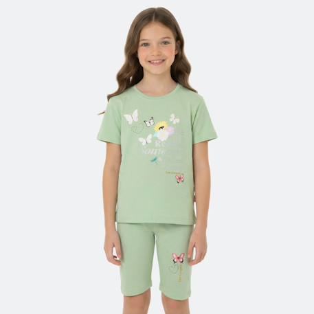 Ensemble fille t-shirt manches courtes et bermuda  - vertbaudet enfant