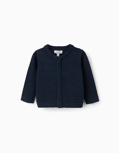 Bébé-Pull, gilet, sweat-Gilet en maille avec lignes en relief