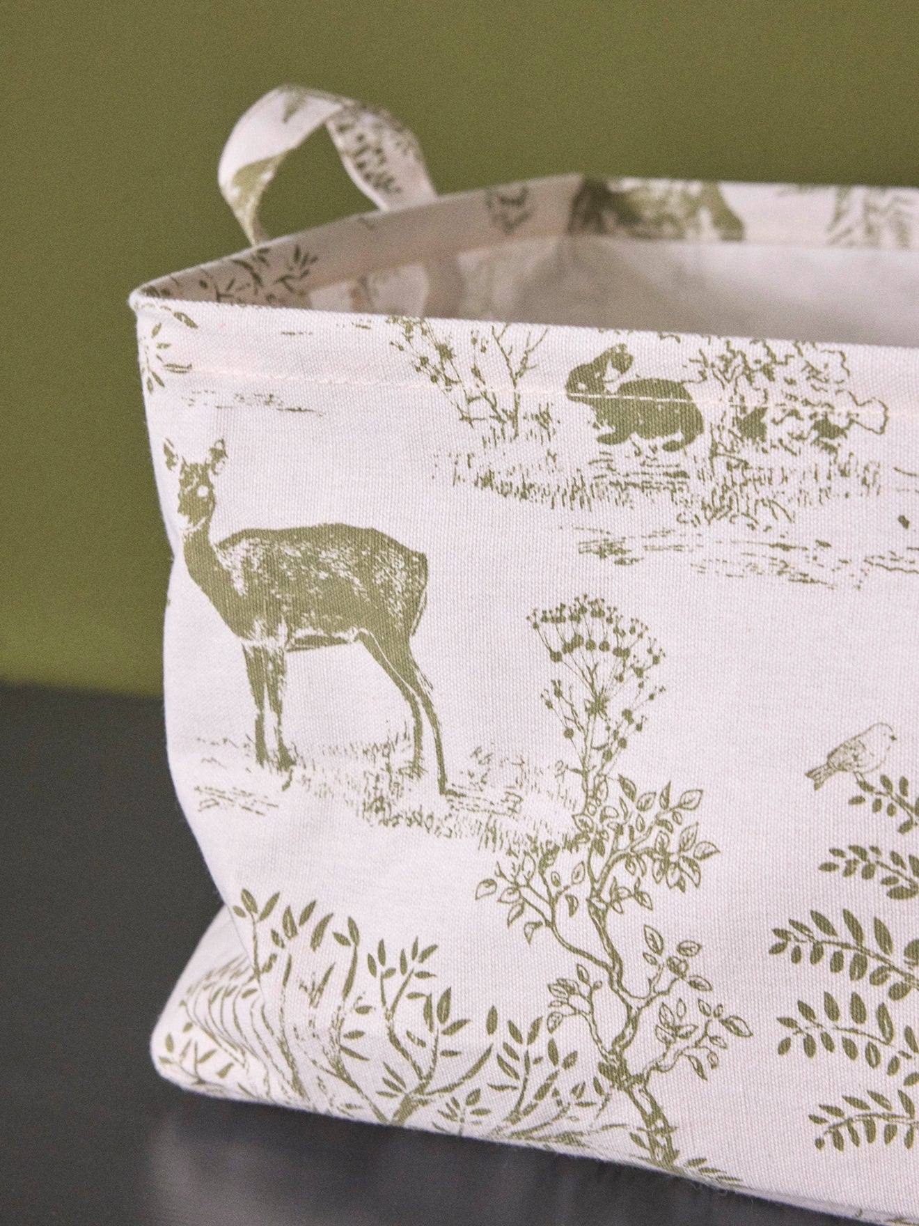 Bac De Rangement Rectangle Esprit Toile De Jouy Vert (Cyrillus) - Image 1