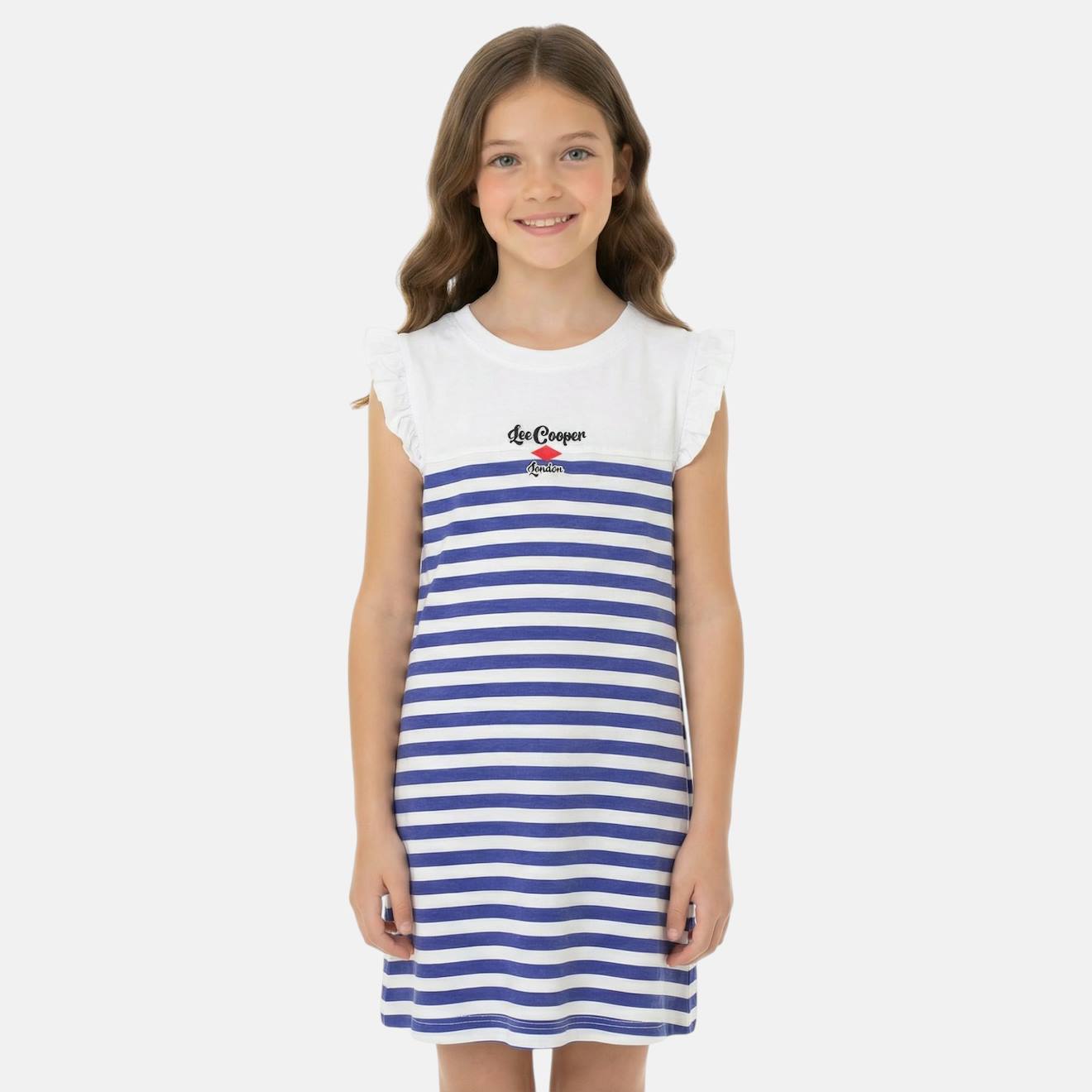 Robe Fille Manches Courtes Bleu