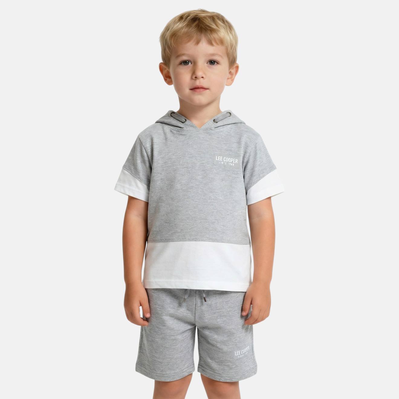 Ensemble Garcon - Sweat Capuche Manches Courtes Et Bermuda Gris 20 €