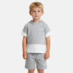 -Ensemble  garcon - sweat à capuche manches courtes et bermuda