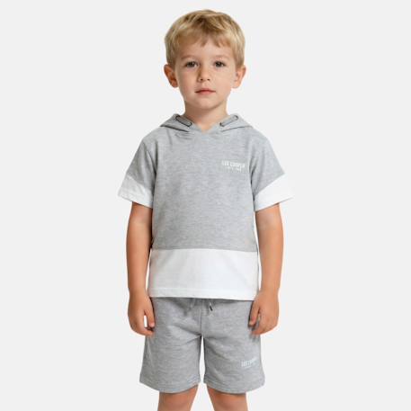 Garçon-Ensemble  garcon - sweat à capuche manches courtes et bermuda