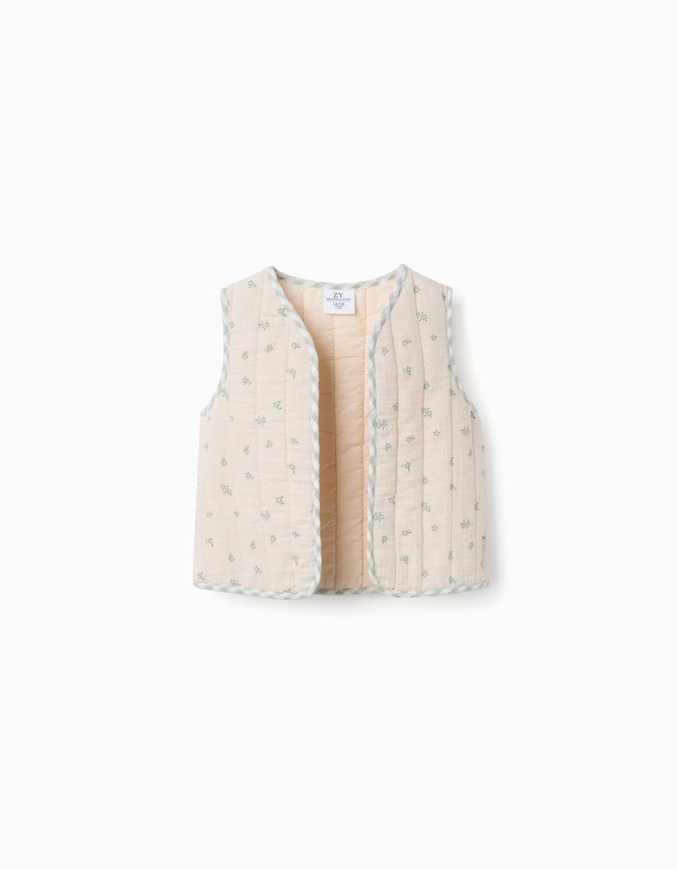 Gilet Rembourr En Coton Motif Vert Clair 18 €