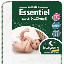 Chambre et rangement-Literie-Babysom - matelas bébé 60x120 cm - réversible été/hiver - soutien ferme - sans traitement chimique - certifié oeko-tex - vert