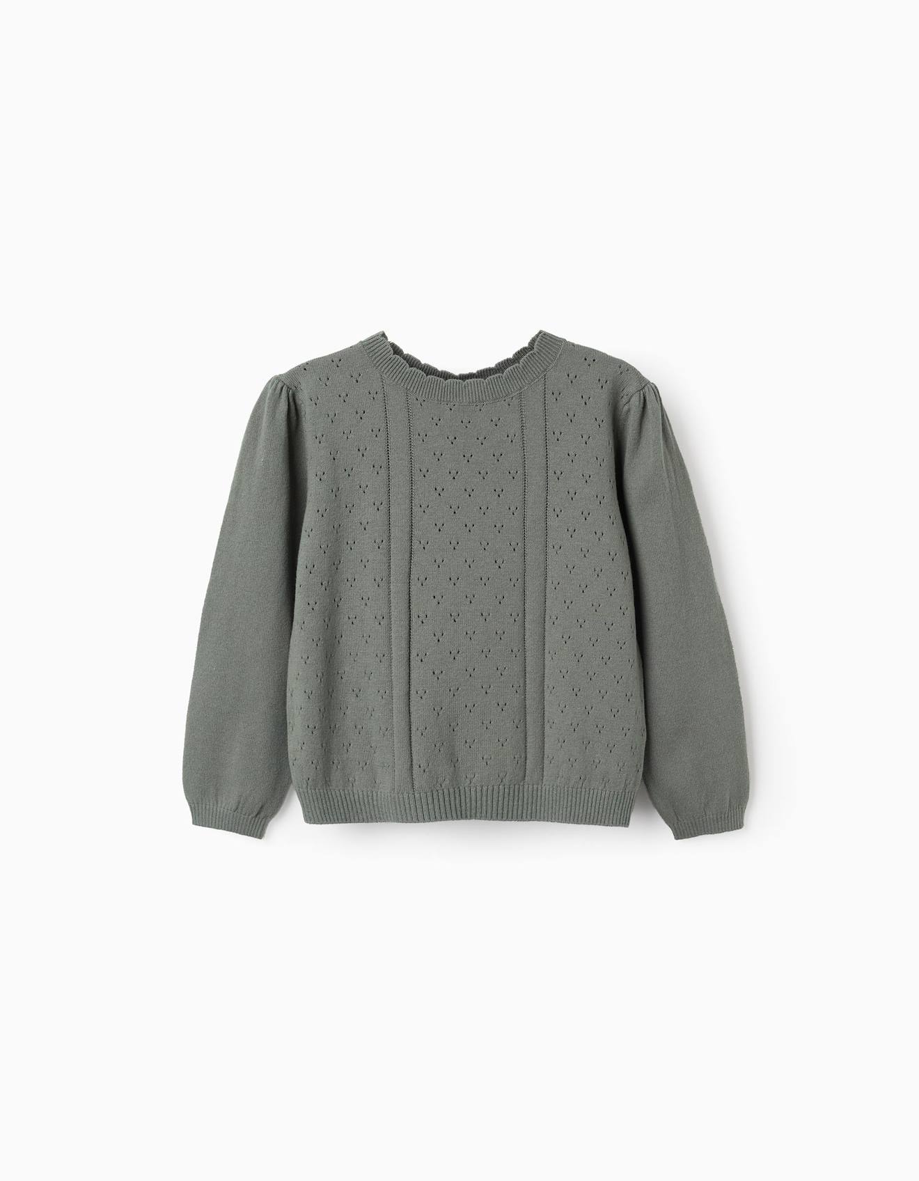 Pull En Maille Ajoure De Coton Bs Vert Clair 14 €
