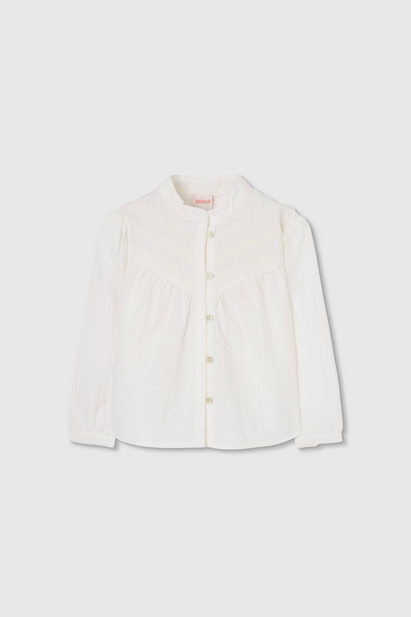 Chemise Fille Coton Blanc
