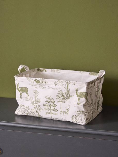 Cyrillus - Bac De Rangement Rectangle Esprit Toile De Jouy Vert