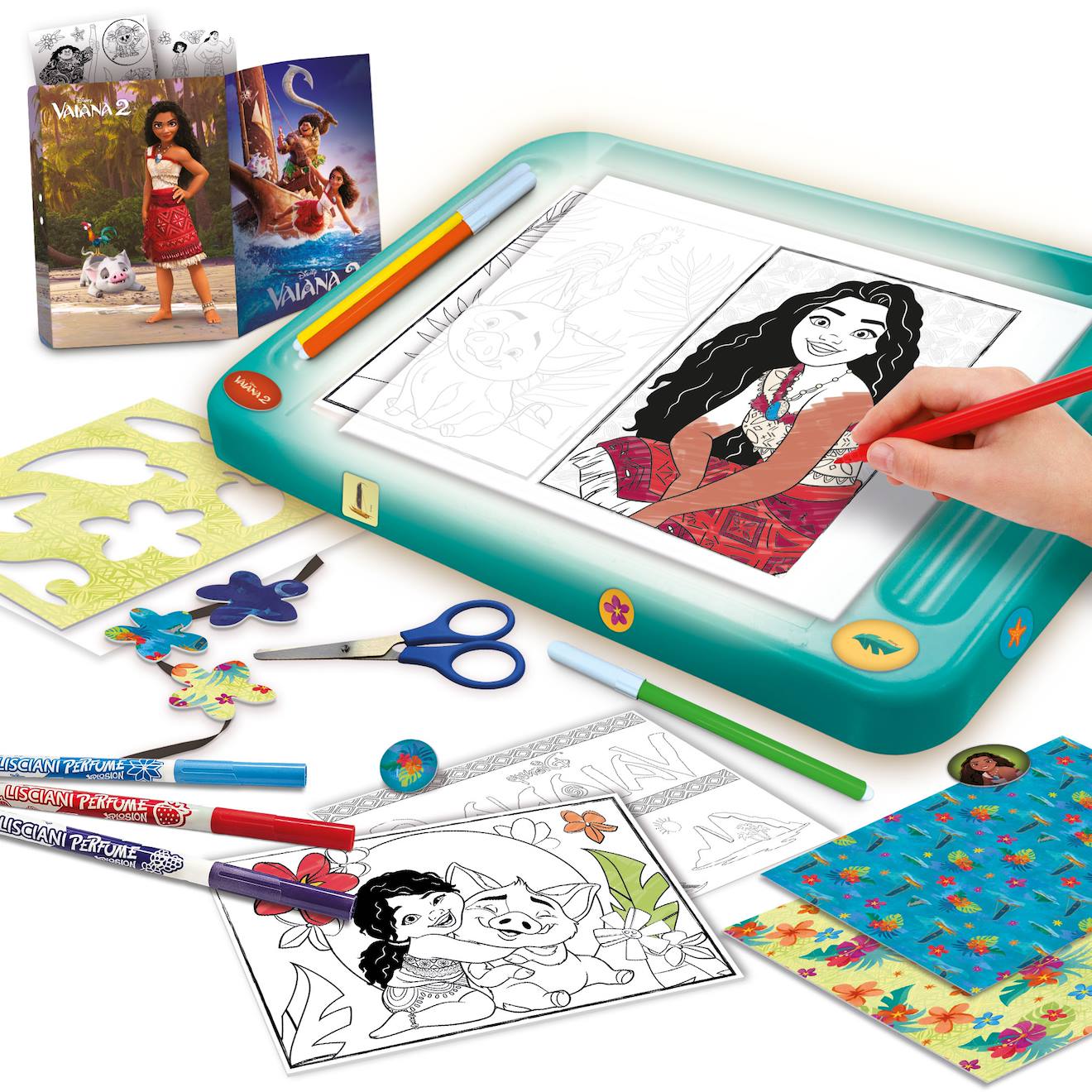 École De Dessin Avec Table Lumineuse Vaiana 2 – Kit Créatif Pour Enfants Multicolore