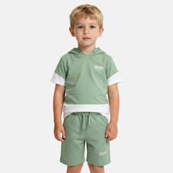 -Ensemble  garcon - sweat à capuche manches courtes et bermuda