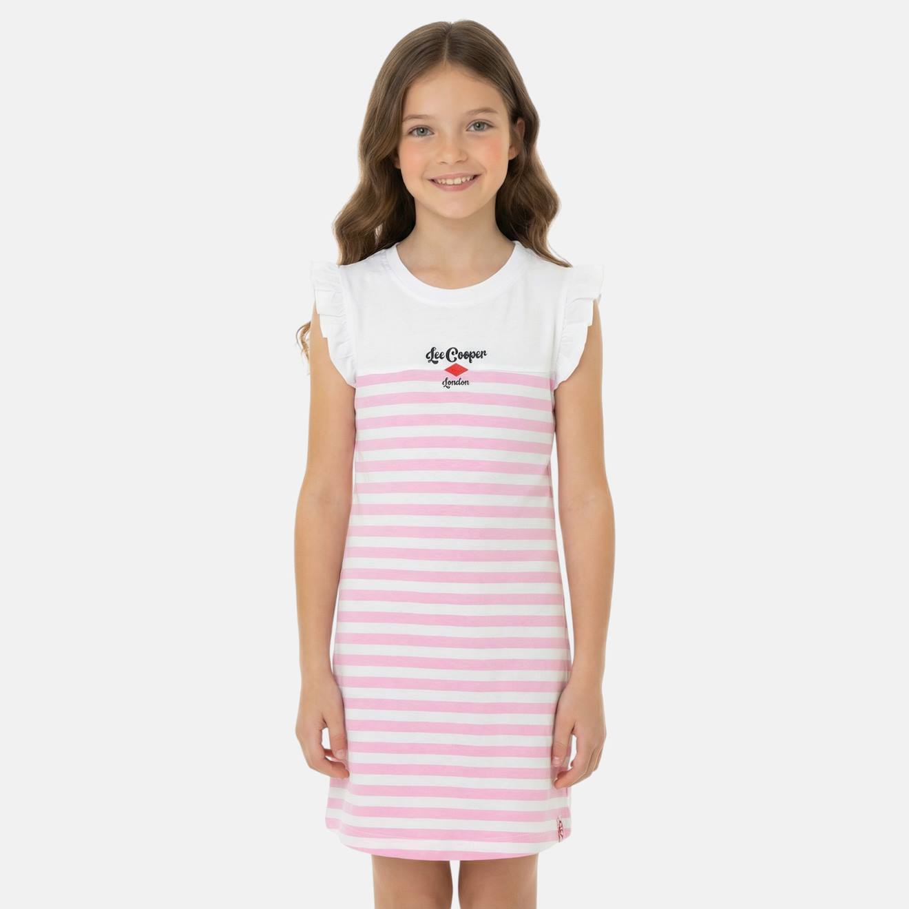 Robe Fille Manches Courtes Blanc