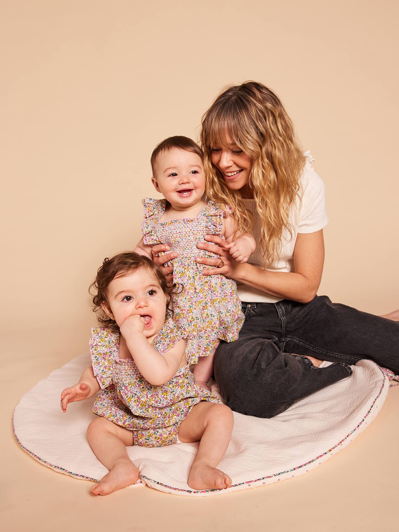 Robe bébé avec culotte assortie coton bio multicolore