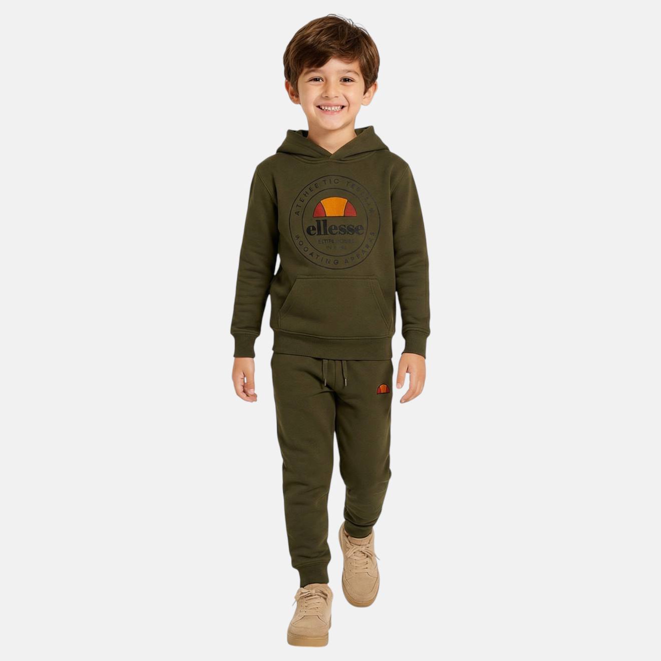 Ensemble Veste Capuche Et Pantalon Jogging Garçon À Imprimé Kaki