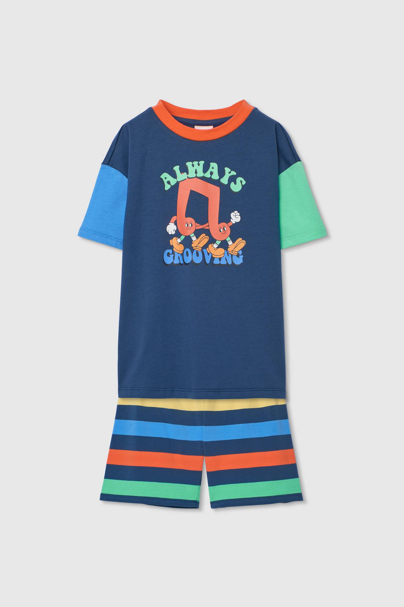 Pyjama garçon coton rayé bleu