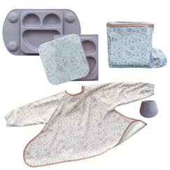 Puériculture-Repas-Coffret repas 4 accessoires rose