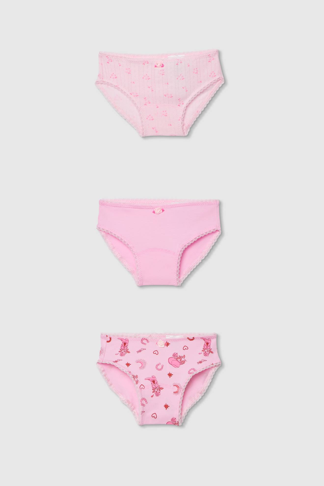 Pack De 3 Culottes En Coton Imprims Multicolore 10$