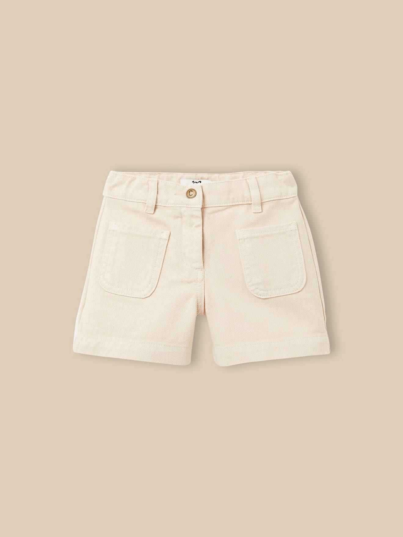 Short Fille Denim Couleur Sable 27 €