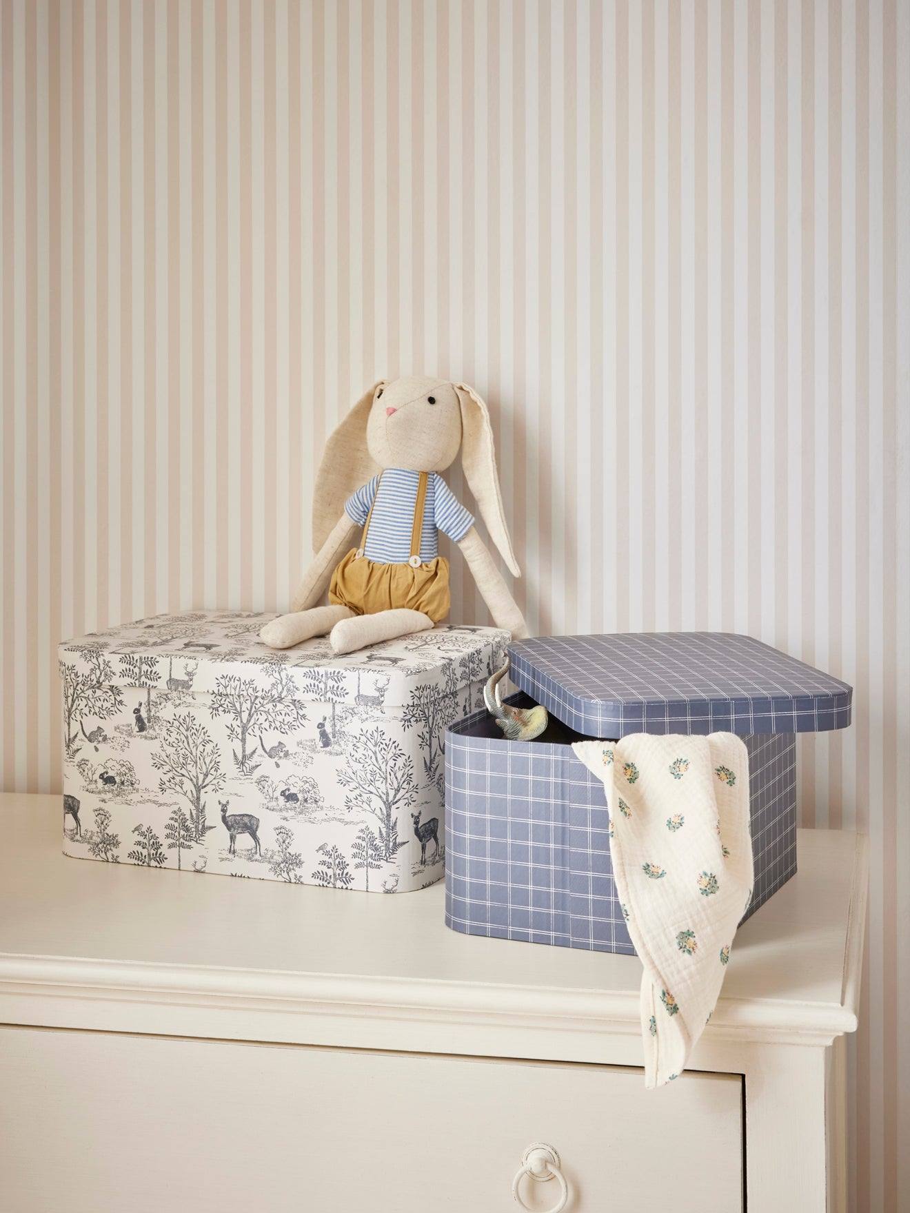 Boîte Gigogne "petit Jouy" Par Lot De 2 Carreaux Bleu (Cyrillus) - Image 1