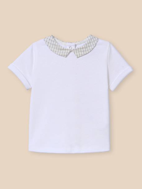 Bébé-T-shirt col en seersucker en coton biologique