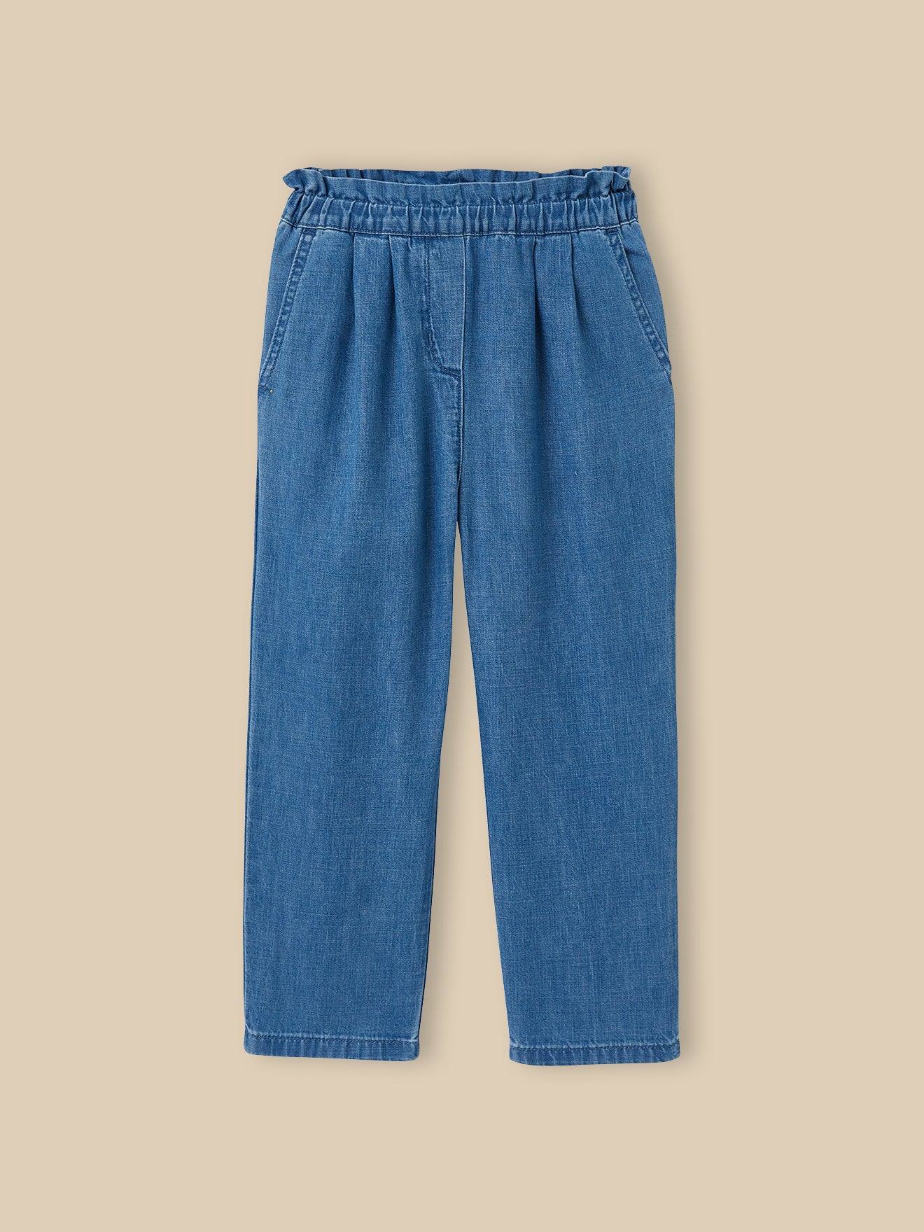 Pantalon Large Denim Light Denim Stone