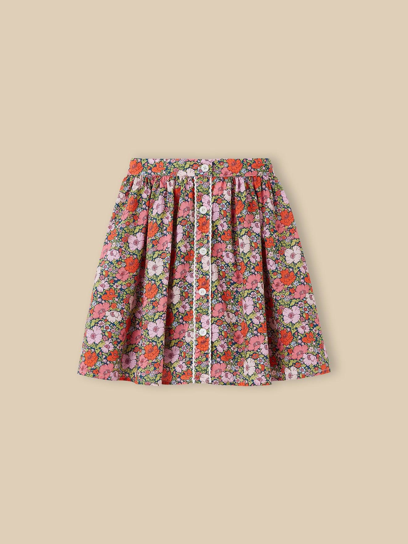 Jupe Fille En Tissu Liberty Liberty Meadow Song Corail Jupe Fille En Tissu Liberty Liberty Meadow Song Corail