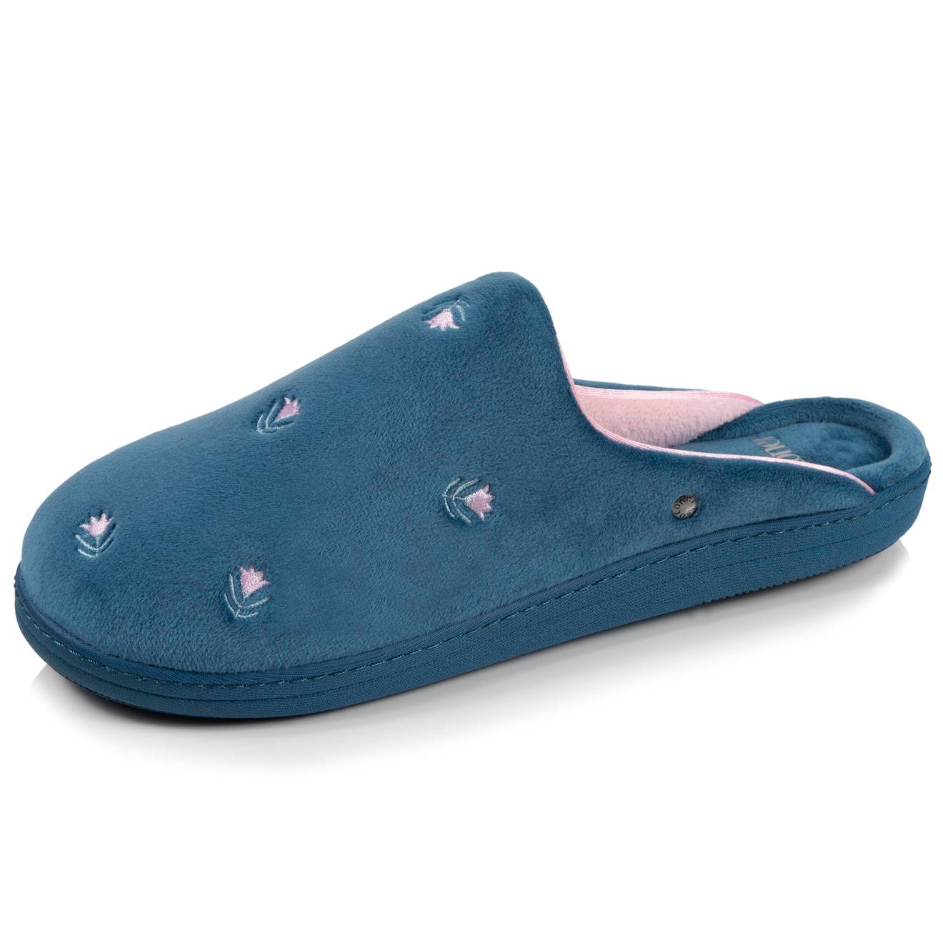 Chaussons Mules Ultra Confortables Et Lgers Mousse Mmoire De Forme Bleu Canardfleurs 33 €