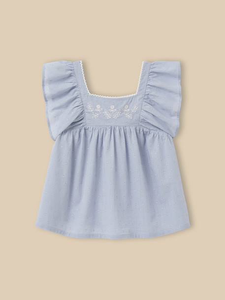 Blouse fille en plumetis brodé  - vertbaudet enfant