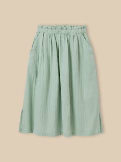 -Jupe longue en gaze de coton biologique