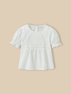 Blouse fille plastron brodée  - vertbaudet enfant
