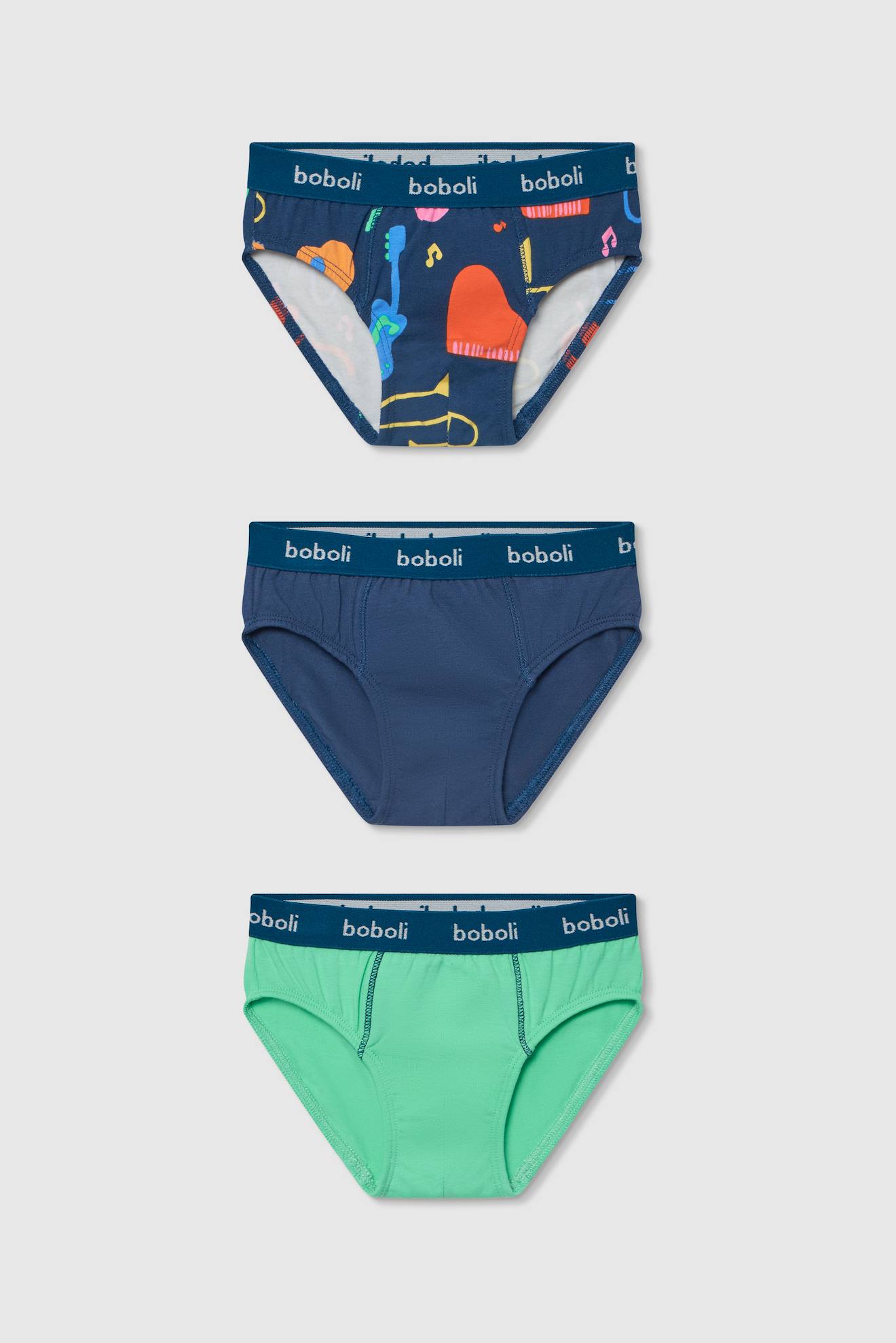 Pack de 3 boxers en coton imprimé multicolore