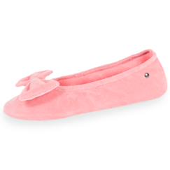 Chaussons ballerines ultra confortables, en coton biologique et semelle en cuir, détail grand nœud  - vertbaudet enfant