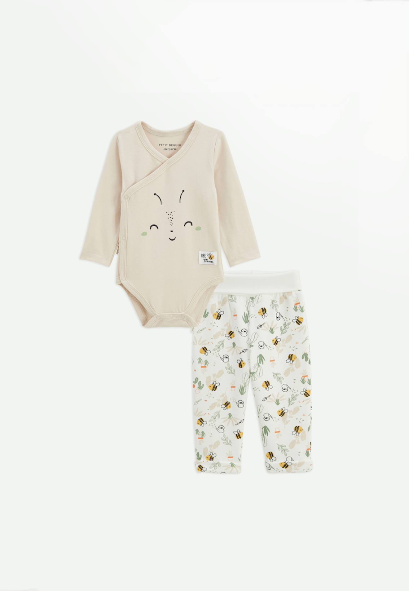 Ensemble Body Bébé Et Pantalon En Molleton Eden Beige