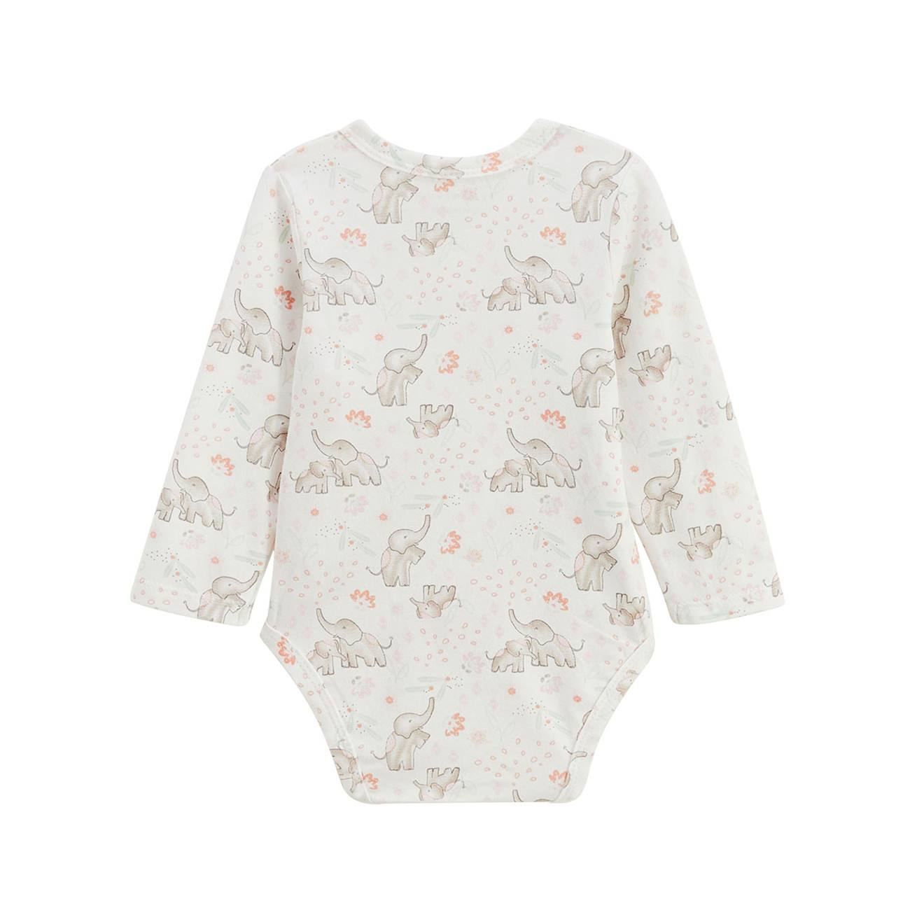 Lot De 2 Bodies Bébé Manches Longues Ouverture Croisée Badian Ecru (Petit Beguin) - Image 2