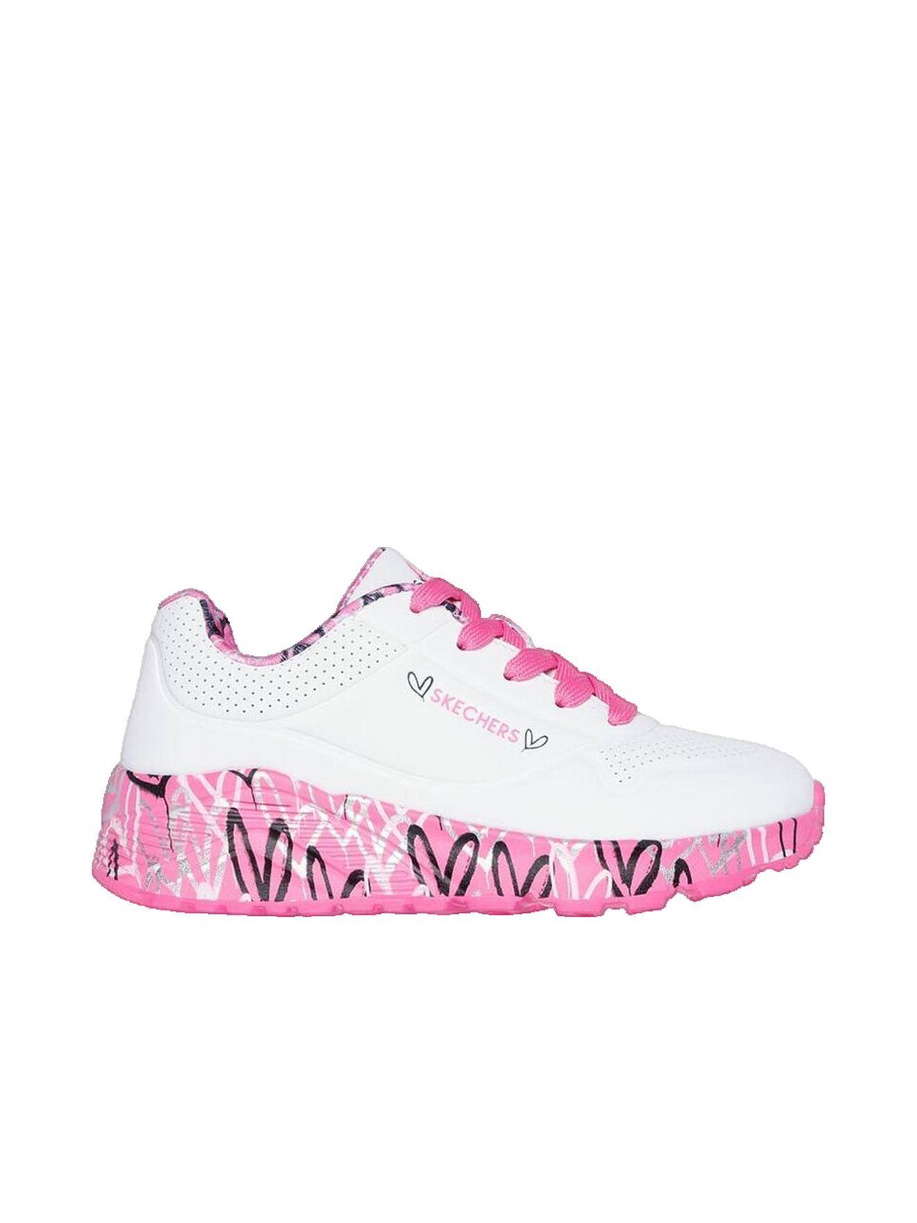Baskets Basses Lacets Blanc Et Rose 58 €