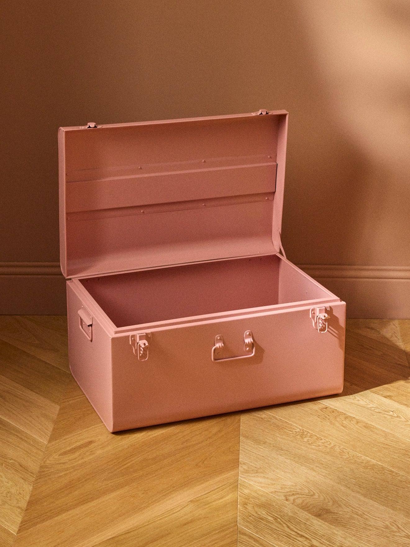 Coffre De Rangement En Métal Bois De Rose