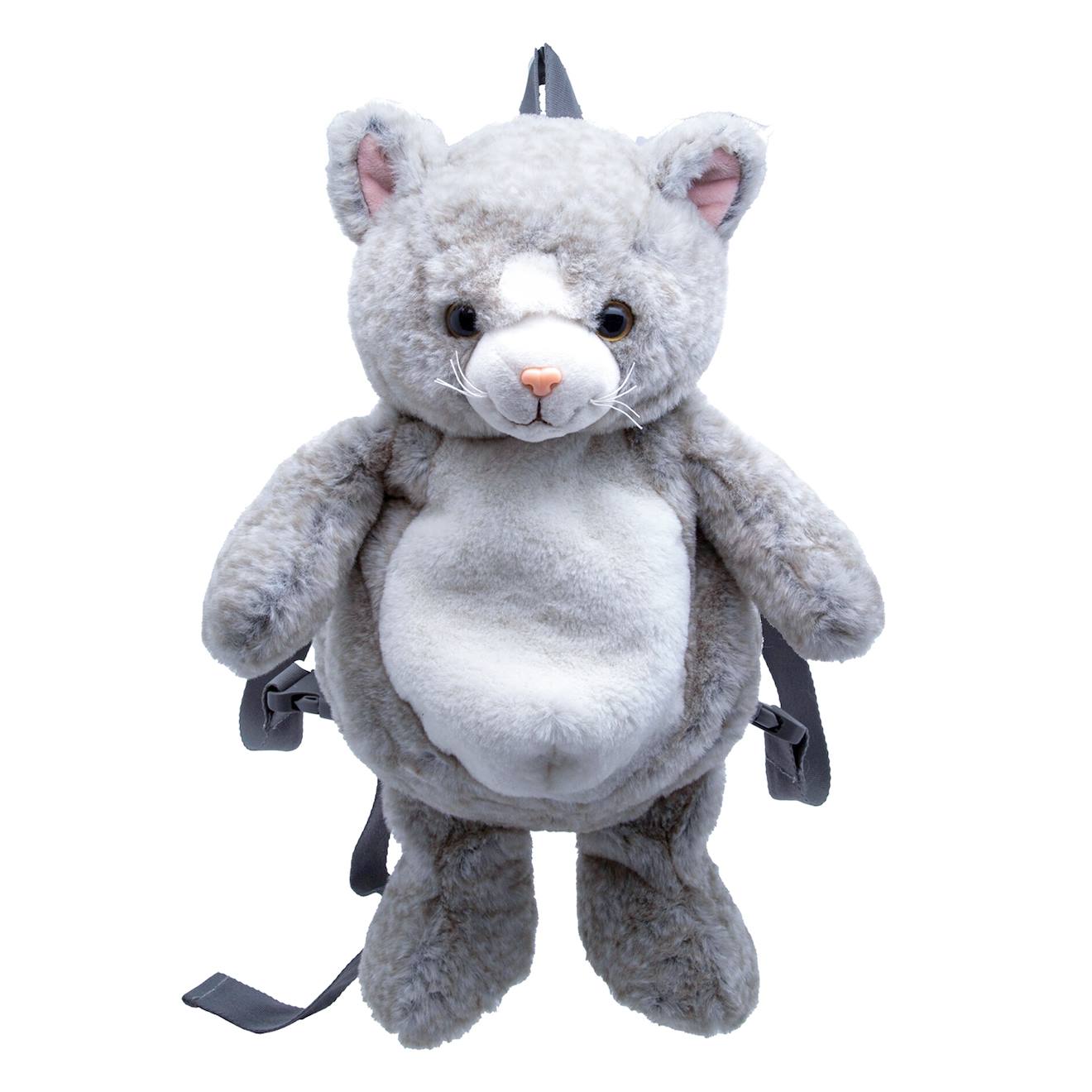 Sac À Dos Peluche Pour Enfant Animaux Gris Clair