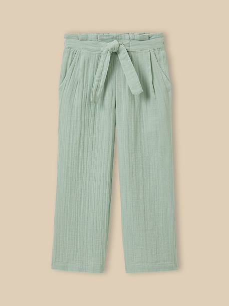 Fille-Pantalon en gaze en coton biologique