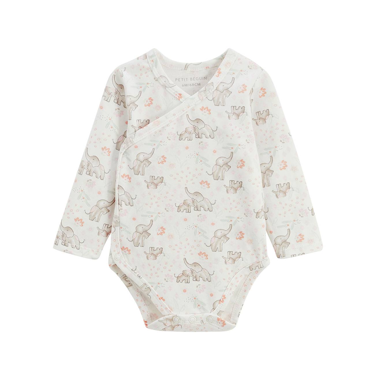 Lot De 2 Bodies Bébé Manches Longues Ouverture Croisée Badian Ecru (Petit Beguin) - Image 1
